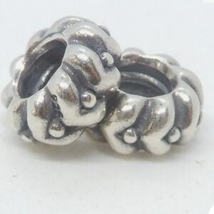 Pair(2) Authentic Pandora Sterling Silver Heartbeat Spacer